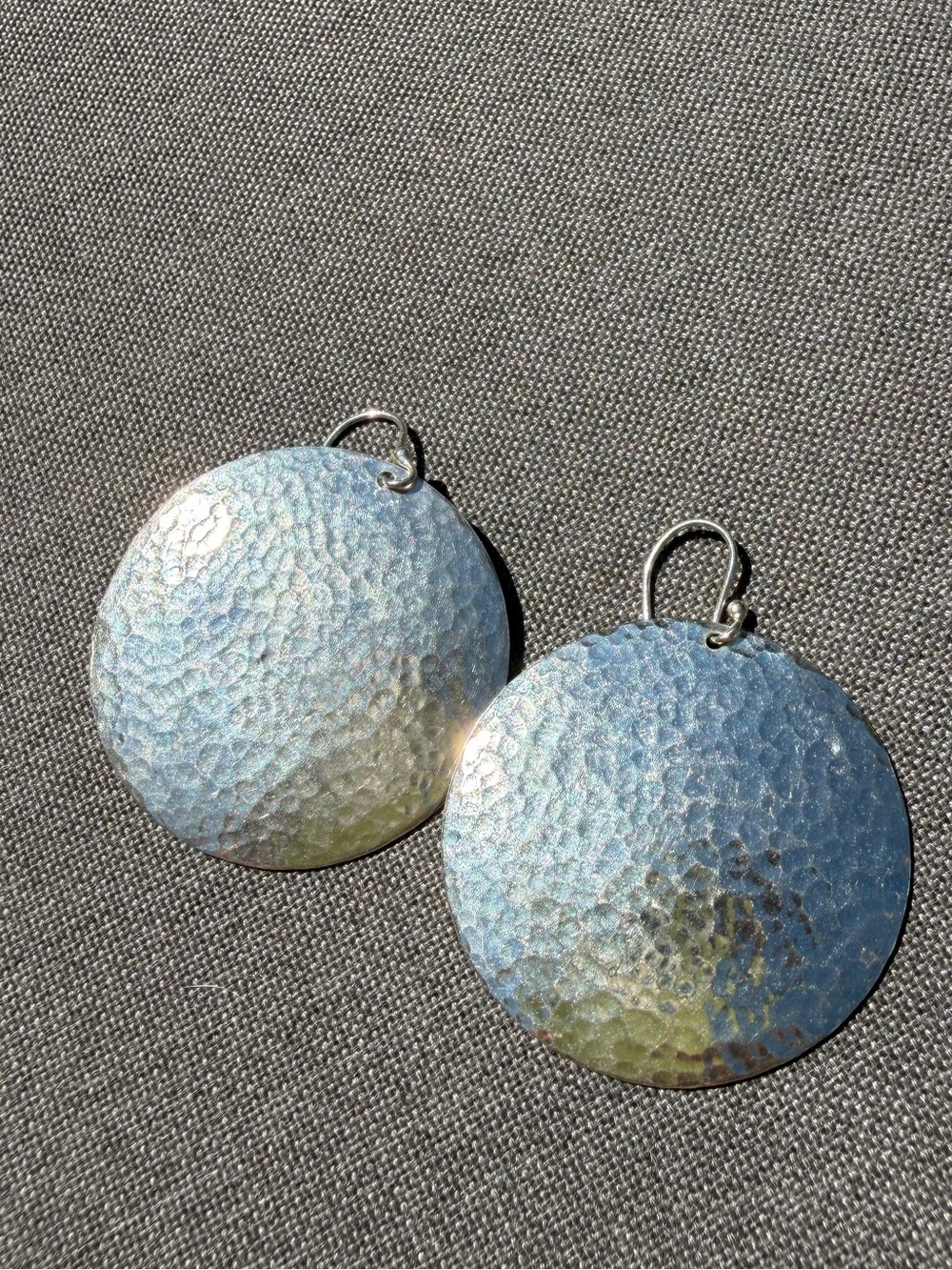 Silver hammered earrings